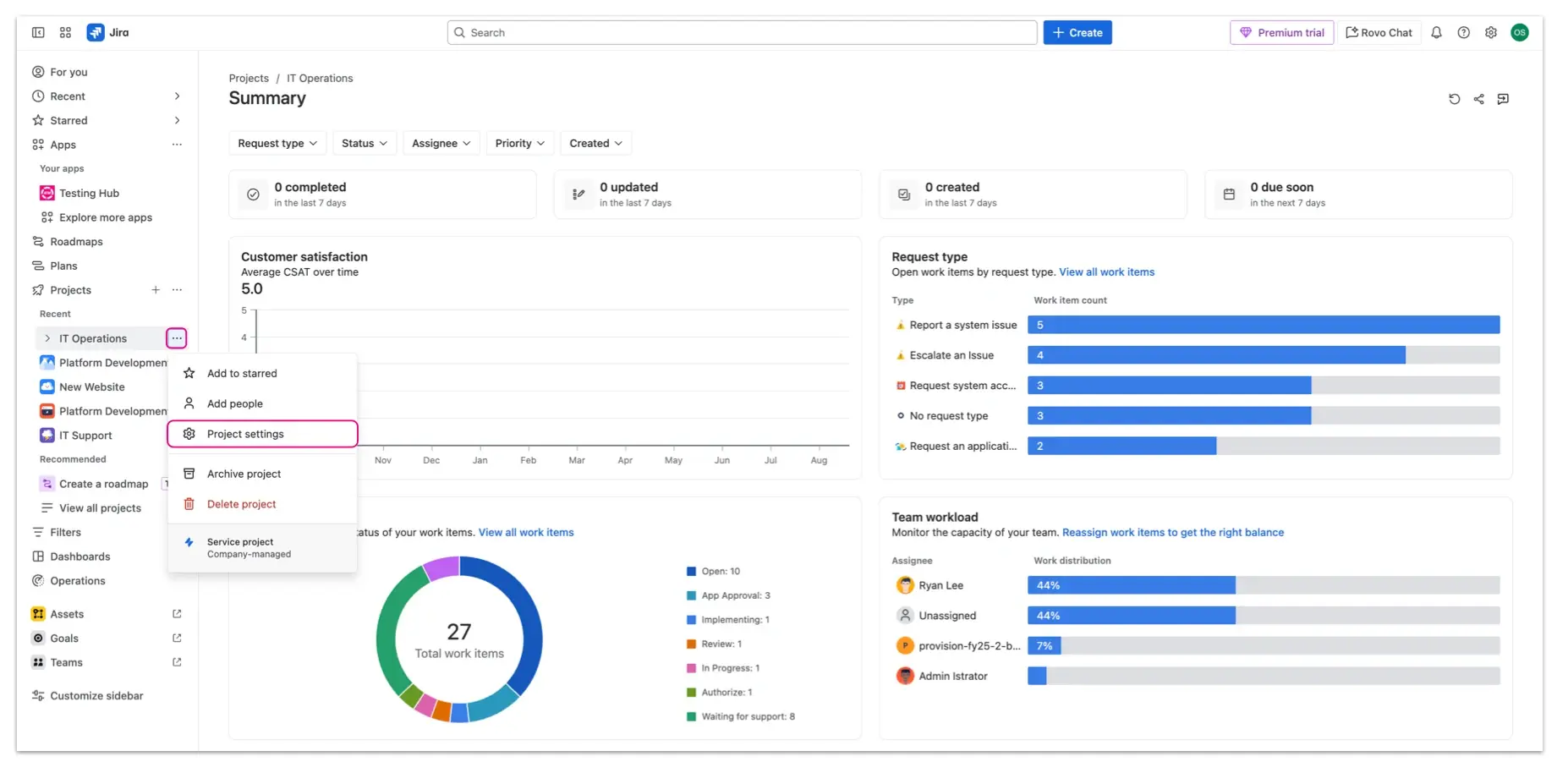 Going into Project Setting of a project of choice